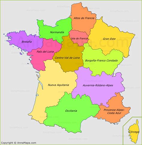 Mapa De Las Regiones De Francia