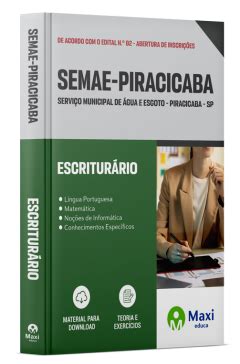 Apostila SEMAE Piracicaba SP 2024 Maxi Educa Maxi Educa