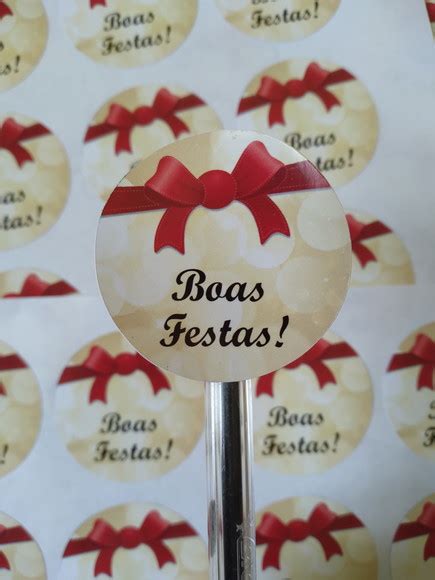 Adesivo Redondos Boas Festas Produtos Elo