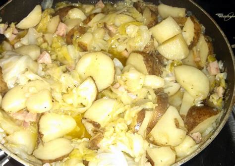 Fried Cabbage, Potatoes and Ham(optional) Recipe by CortneyGee - Cookpad