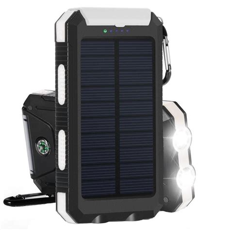 Solar Powered Power Bank Waterproof Anti Skid Shockproof Dual Usb