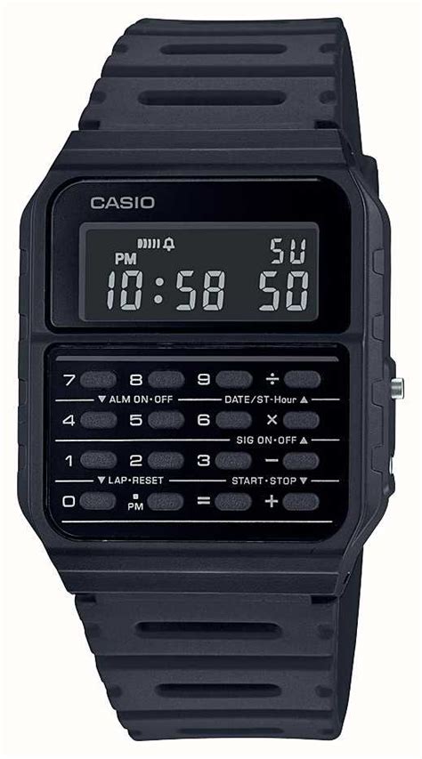 Casio Retro Calculator Watch Black Resin Strap Black Dial Ca 53wf