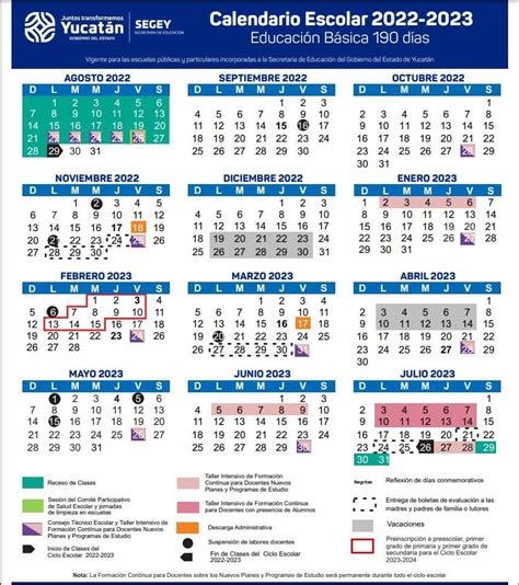 Calendario Ciclo Escolar 2022 A 2023 Yucatan IMAGESEE