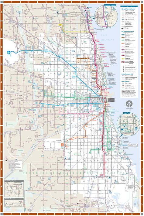 Chicago Detailed Rail Transport Map