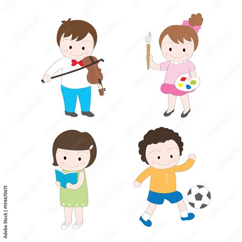 Cartoon Cute Talent Kids Vector Stock Vector Adobe Stock