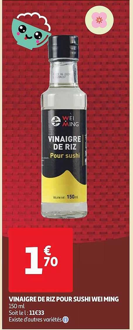 Promo Vinaigre De Riz Pour Sushi Wei Ming Chez Auchan ICatalogue Fr