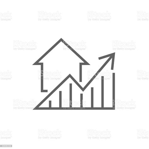 Graph Of Real Estate Prices Growth Line Icon Stock Illustration