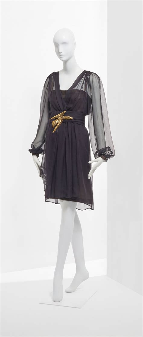 YVES SAINT LAURENT HAUTE COUTURE PRINTEMPS ETE 1988 ROBE DE SOIR