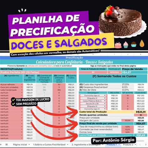 Planilha Definitiva Para Precificar Doces e Salgados Antônio Sérgio