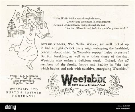 1946 Uk Magazine Weetabix Advert Stock Photo Alamy