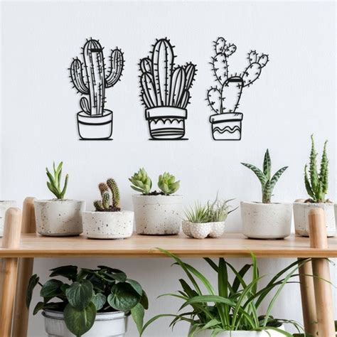 Cactus Set Metal Wall Art Cactus Sign Metal Artwork - Etsy