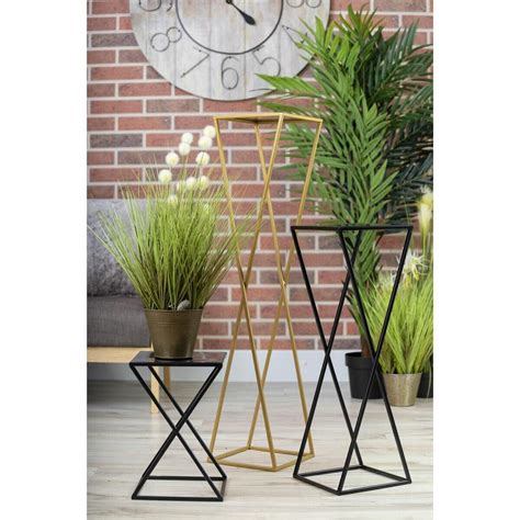 Metall Pflanzenständer gold Blumenständer 100cm Blumensäule Plant Stand