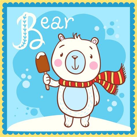 Premium Vector Illustrated Alphabet Letter B And Bear