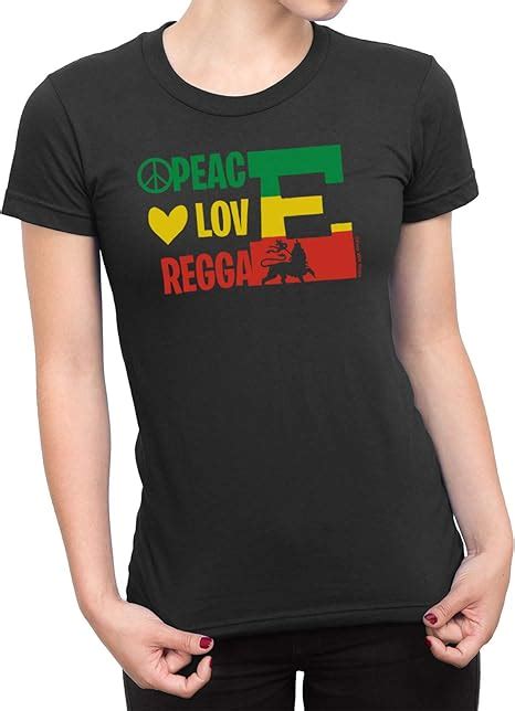 Free Will Shirts Peace Love Reggae Womens Reggae Music Organic Cotton