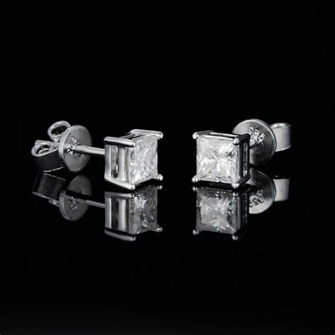 Shop Classic Princess Cut Moissanite Solitaire Earrings Online WeJEWELER