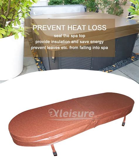 Brown Oval Spa Lid Covers Vinyl Hot Tub And Spa Covers For Wooden Hot ...