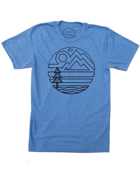 Nature T Shirt Outdoors Design On Soft Blue Tee By American Apparel