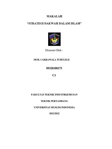 Makalah Strategi Dakwah Dalam Islam Surahman Rahmat Pdf