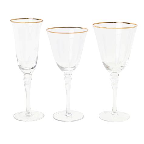 Bea Gold Rimmed Glassware Wren Ark Luxury Tableware Rentals