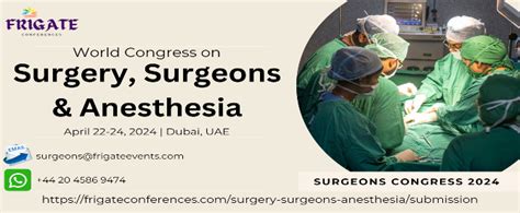 Surgery Conference Surgeons Congress Anesthesia