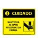 Placa Cuidado Mantenha As M Os Afastadas Do Equipamento Afixgraf