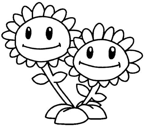 Plants Vs Zombies Sunflower Coloring Pages