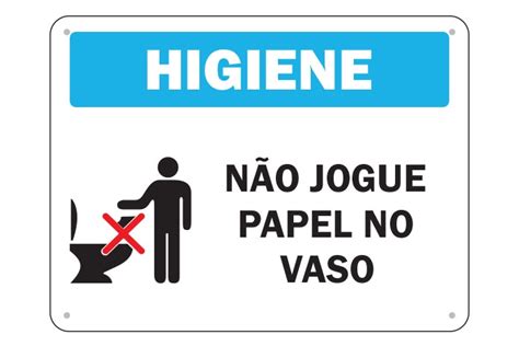 Placa De Sinaliza O Higiene N O Jogue Papel No Vaso