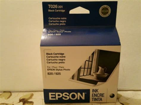 EPSON 820 925 Stylus Photo Black Ink Cartridge Exp 8 06 T026201