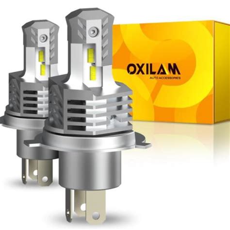 Oxilam H4 9003 Led Headlight Bulbs 24000lm Mini Sized Xenon White High