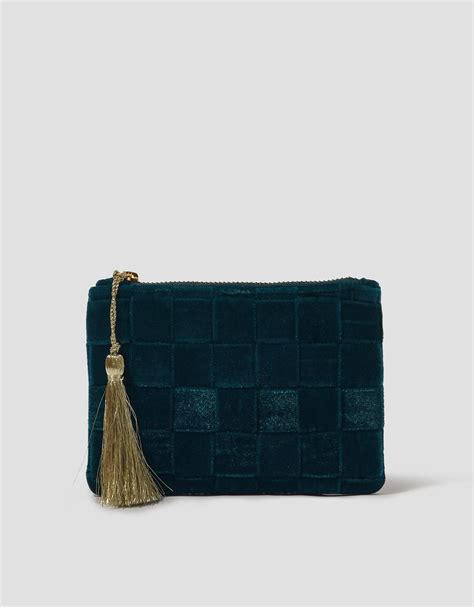 Monsoon Woven Velvet Coin Purse Teal In Blue Lyst Uk