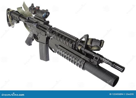 M4 Carbine Equipped with M203 Grenade Launcher Stock Photo - Image of ...