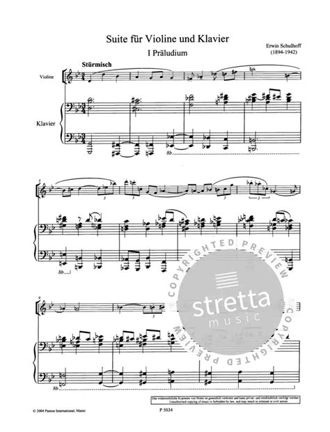 Suite Wv 18 1911 Von Erwin Schulhoff Im Stretta Noten Shop Kaufen