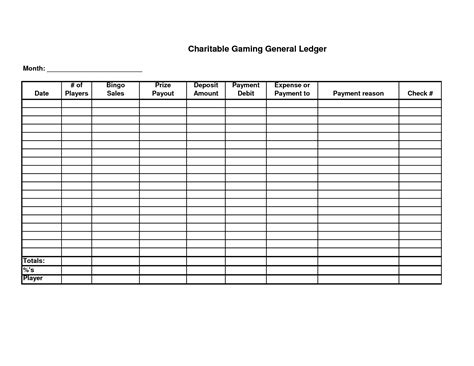 Printable General Ledger Sheets