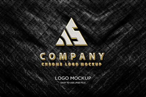 Luxus Logo Metallic Mockup Premium PSD Datei