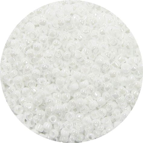 11 0 Japanese Seed Bead Opaque White Luster Garden Of Beadin