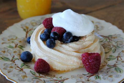 Pavlovas With Berries And Lemon Curd Food And Swine