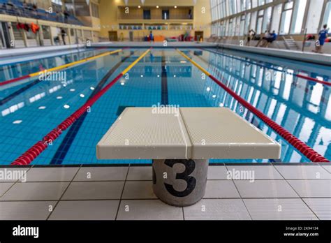 Starting Block On A Pool Basin Stock Photo Alamy