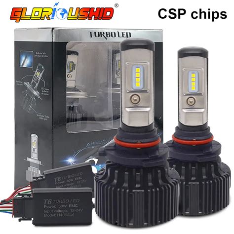 One Pair 9005 LED 9006 HB3 HB4 Led Car Headlight CSP Chips 60W 8000Lm