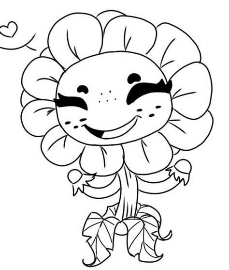 Plants Vs Zombies Sunflower Coloring Pages