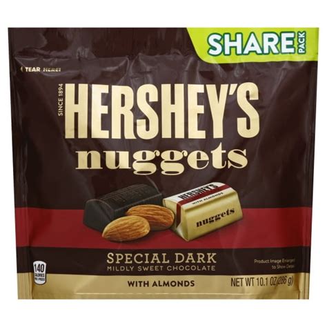 Hershey Dark Chocolate With Almonds Nuggets 10 1 Oz Walmart