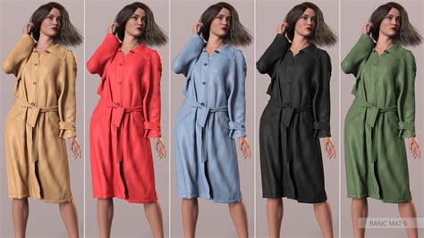 DForce Classic Trench Coat For Genesis 9 8 And 8 1 Female Daz 3D