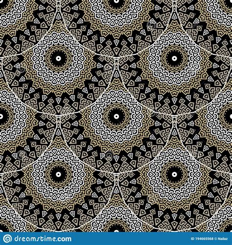 Modello Deco Greek Tiled Mandalas Sfondo Floreale In Stile Ornamentale