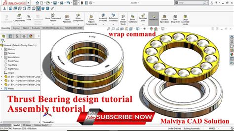 Design Of Thrust Bearing In Solidworks । Solidworks Bearing Tutorial