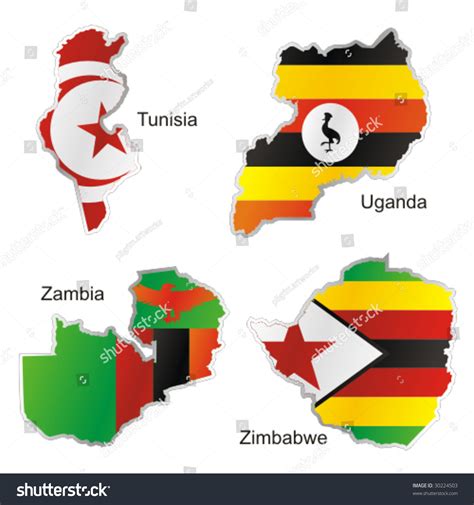Isolated African Flags Map Shape Stock Vector (Royalty Free) 30224503