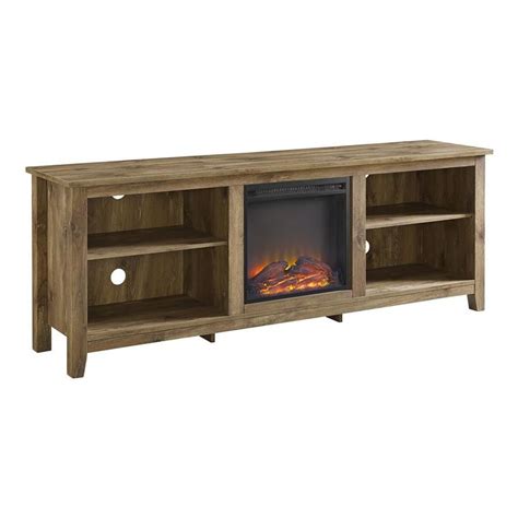 Walker Edison Barnwood Fireplace Tv Stand At Lowes