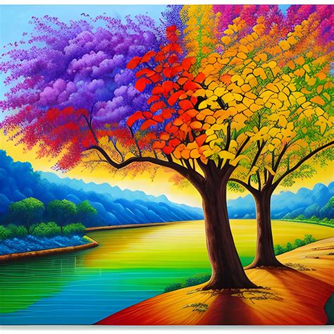 A Vibrant Painting Showcasing The Monthly Bearing Fruit And Heal