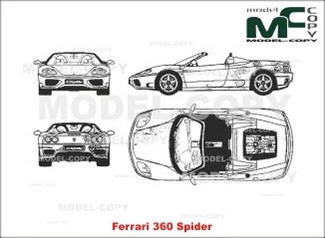 Ferrari 360 Spider 2d Drawing Blueprints Model Copy Ferrari 360