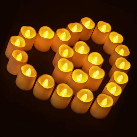 Novelty Place 24 Pcs Flameless Led Votive Candles Longest Lasting Battery Operated Flickering