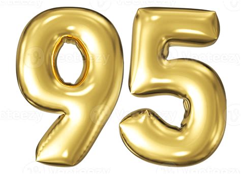 Gold Bubble Number 95 46597766 PNG