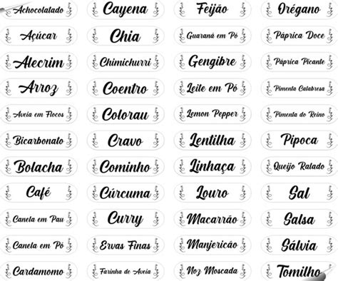 Kit Etiquetas Adesivas Para Potes Temperos E Condimentos